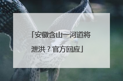 安徽含山一河道将泄洪？官方回应