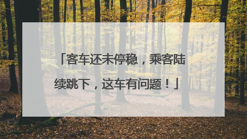 客车还未停稳，乘客陆续跳下，这车有问题！