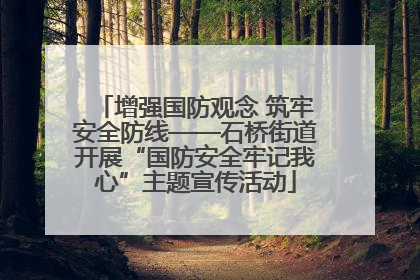 增强国防观念 筑牢安全防线——石桥街道开展“国防安全牢记我心”主题宣传活动