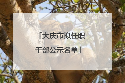 大庆市拟任职干部公示名单