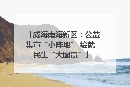 威海南海新区：公益集市“小阵地” 绘就民生“大图景”