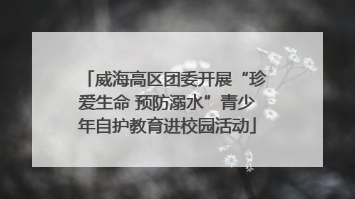 威海高区团委开展“珍爱生命 预防溺水”青少年自护教育进校园活动