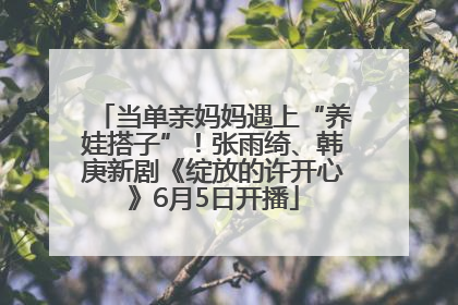 当单亲妈妈遇上“养娃搭子”！张雨绮、韩庚新剧《绽放的许开心》6月5日开播