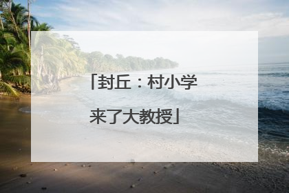 封丘：村小学来了大教授