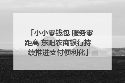小小零钱包 服务零距离 东阳农商银行持续推进支付便利化