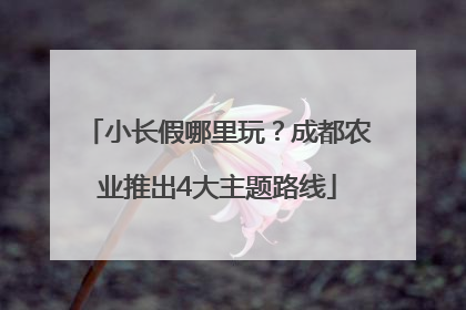 小长假哪里玩？成都农业推出4大主题路线