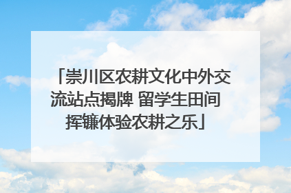 崇川区农耕文化中外交流站点揭牌 留学生田间挥镰体验农耕之乐