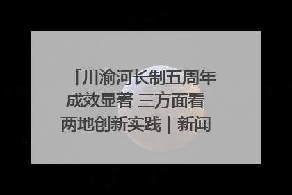 川渝河长制五周年成效显著 三方面看两地创新实践｜新闻发布最前线