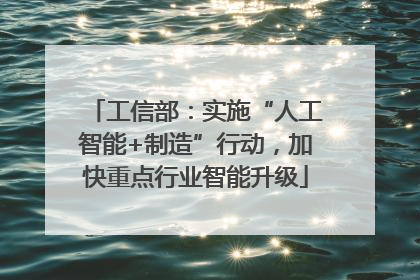 工信部：实施“人工智能+制造”行动，加快重点行业智能升级
