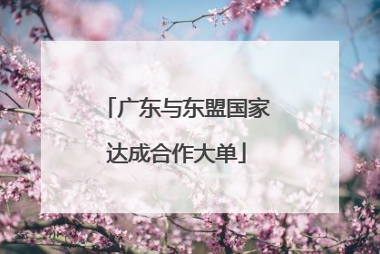 广东与东盟国家达成合作大单