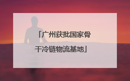 广州获批国家骨干冷链物流基地