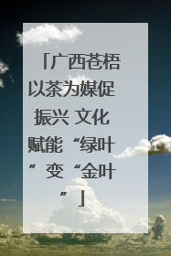 广西苍梧以茶为媒促振兴 文化赋能“绿叶”变“金叶”