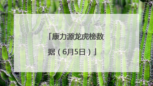 康力源龙虎榜数据（6月5日）