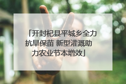 开封杞县平城乡全力抗旱保苗 新型灌溉助力农业节本增效