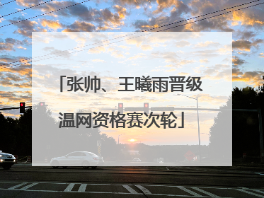 张帅、王曦雨晋级温网资格赛次轮