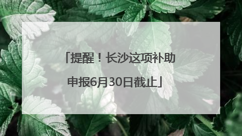 提醒！长沙这项补助申报6月30日截止
