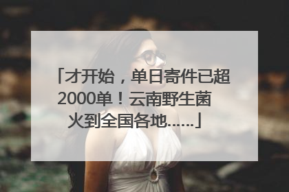 才开始，单日寄件已超2000单！云南野生菌火到全国各地……