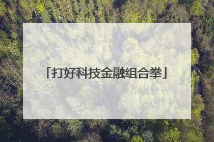 打好科技金融组合拳