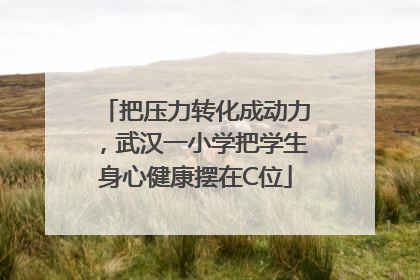 把压力转化成动力，武汉一小学把学生身心健康摆在C位