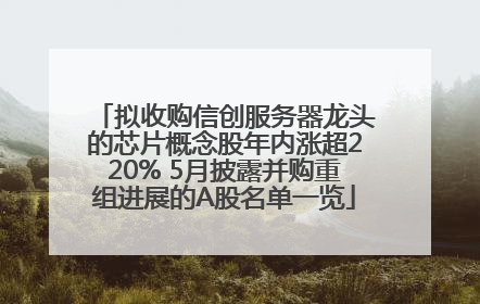 拟收购信创服务器龙头的芯片概念股年内涨超220% 5月披露并购重组进展的A股名单一览