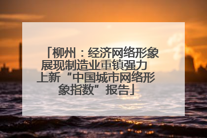 柳州：经济网络形象展现制造业重镇强力 上新“中国城市网络形象指数”报告
