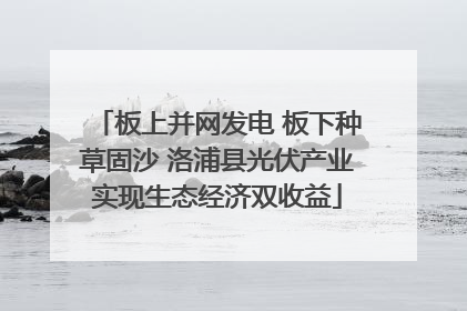 板上并网发电 板下种草固沙 洛浦县光伏产业实现生态经济双收益