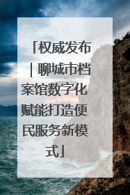 权威发布｜聊城市档案馆数字化赋能打造便民服务新模式