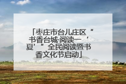 枣庄市台儿庄区“书香台城·阅读一‘夏’”全民阅读暨书香文化节启动
