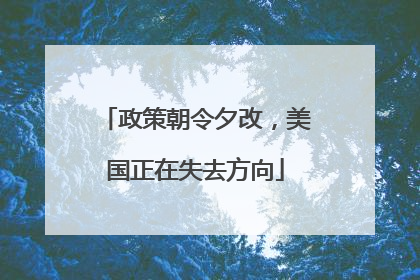 政策朝令夕改，美国正在失去方向