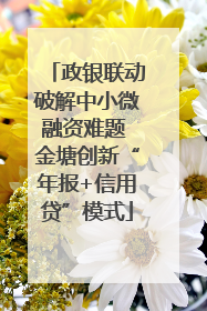政银联动破解中小微融资难题 金塘创新“年报+信用贷”模式