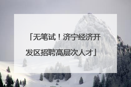无笔试！济宁经济开发区招聘高层次人才