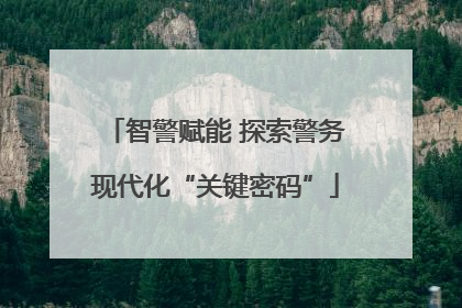 智警赋能 探索警务现代化“关键密码”