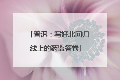 普洱：写好北回归线上的药监答卷