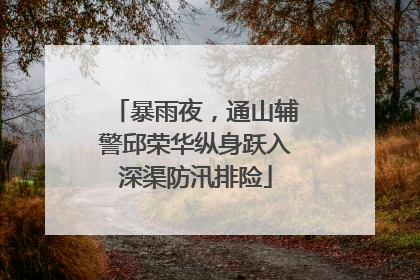 暴雨夜，通山辅警邱荣华纵身跃入深渠防汛排险
