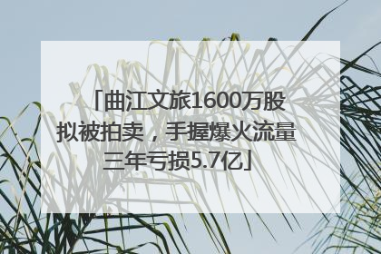 曲江文旅1600万股拟被拍卖，手握爆火流量三年亏损5.7亿