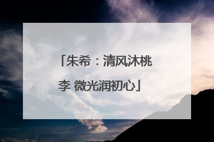 朱希：清风沐桃李 微光润初心