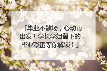 毕业不散场，心动再出发！学长学姐留下的毕业彩蛋等你解锁！