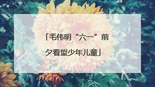 毛伟明“六一”前夕看望少年儿童