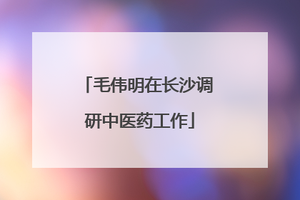毛伟明在长沙调研中医药工作