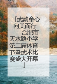 武韵童心 向美而行——合肥市天水路小学第二届体育节暨武术比赛盛大开幕