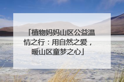 植物妈妈山区公益温情之行：用自然之爱，暖山区童梦之心