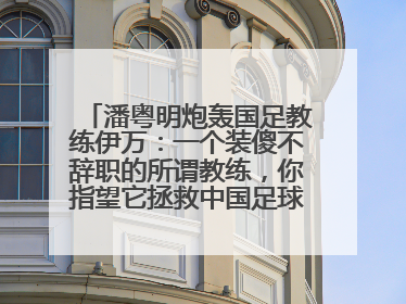 潘粤明炮轰国足教练伊万：一个装傻不辞职的所谓教练，你指望它拯救中国足球！此前曾多次发文评价国足