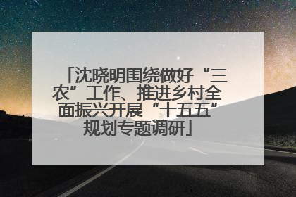 沈晓明围绕做好“三农”工作、推进乡村全面振兴开展“十五五”规划专题调研