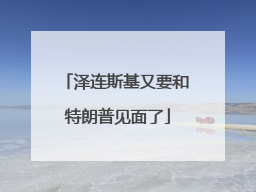 泽连斯基又要和特朗普见面了