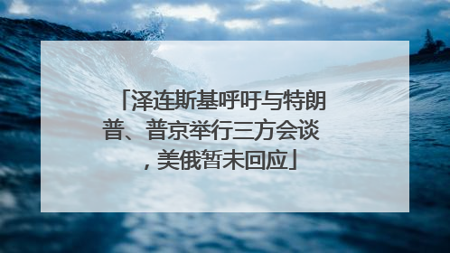 泽连斯基呼吁与特朗普、普京举行三方会谈，美俄暂未回应
