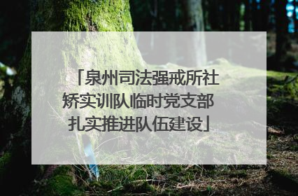 泉州司法强戒所社矫实训队临时党支部扎实推进队伍建设