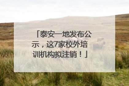 泰安一地发布公示，这7家校外培训机构拟注销！