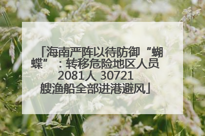 海南严阵以待防御“蝴蝶”：转移危险地区人员2081人 30721艘渔船全部进港避风