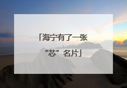 海宁有了一张“芯”名片