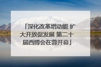 深化改革增动能 扩大开放促发展 第二十届西博会在蓉开幕